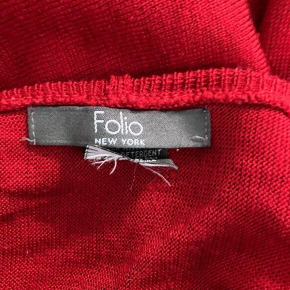 Folio NY Red Cardigan Sweater Sz M/L Longer in Front - Picture 5 of 6